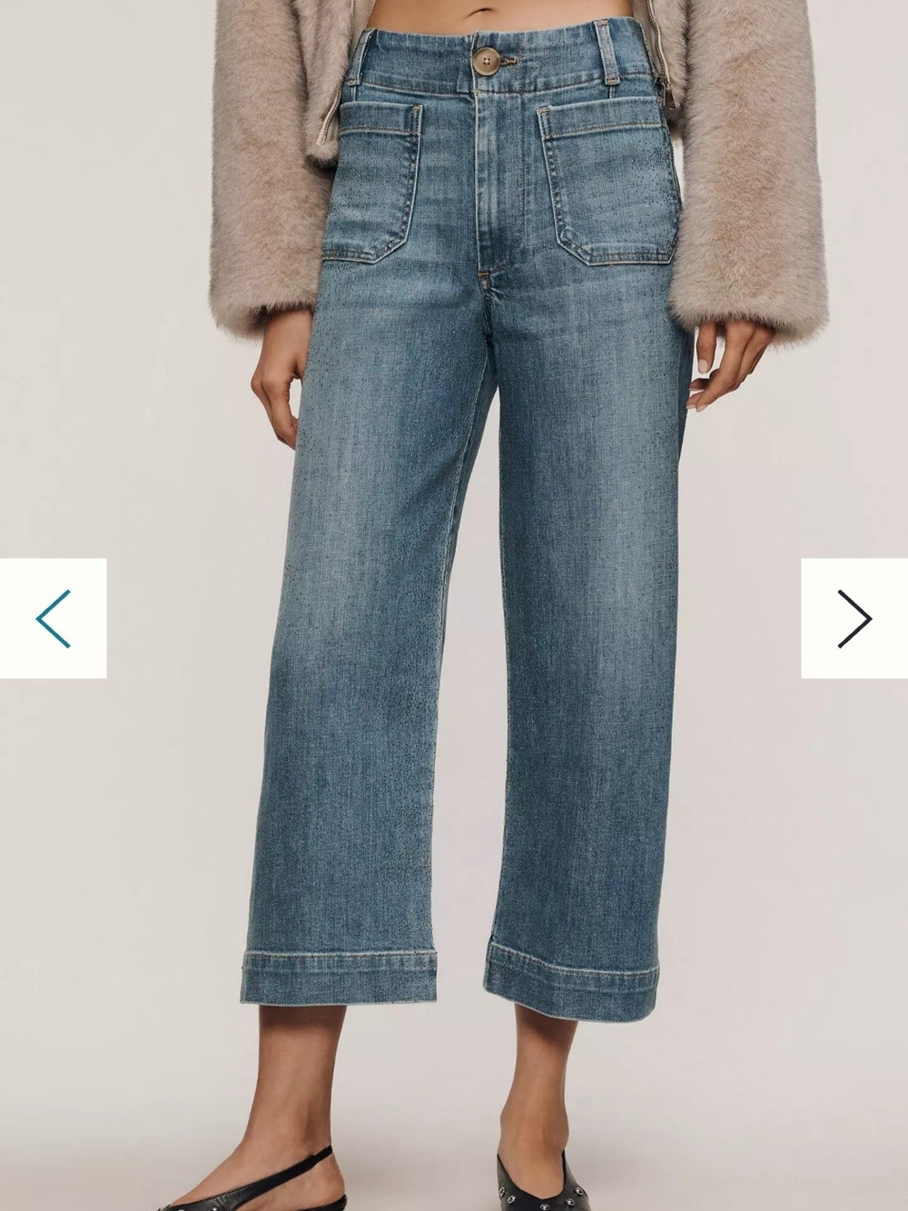 Maeve Sparkle Crop High-Rise Wide-Leg Jeans - Picture 6 of 9